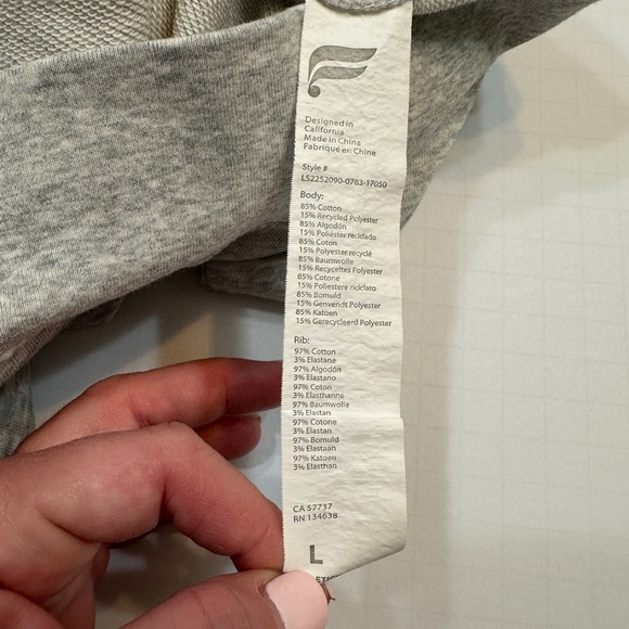 Fabletics Gray Half-Zip Women's Sweater Large - Picture 4 of 6